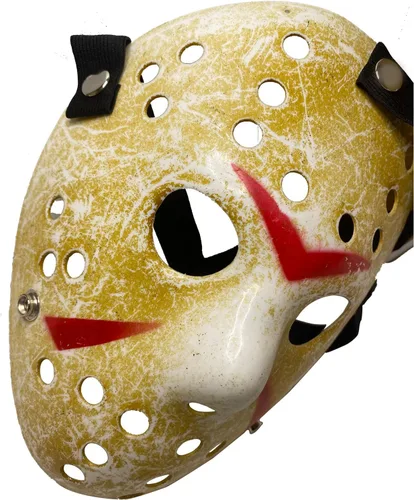Vista 4 de Máscara de hockey de terror para Halloween, cosplay, mascarada, máscara de disfraz de Navidad con correas ajustables