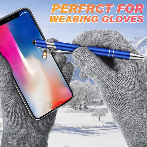 Vista 5 de Tenare 12 piezas 2 en 1 bolígrafo de metal con punta de lápiz capacitivo, bolígrafo de 1,0 mm de tinta negra para pantallas táctiles (color surtido)