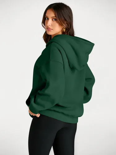 Vista 82 de Trendy Queen - Sudaderas extragrandes con capucha para mujer, suéteres de manga larga, sin botones, de vellón, de otoño, ropa de invierno