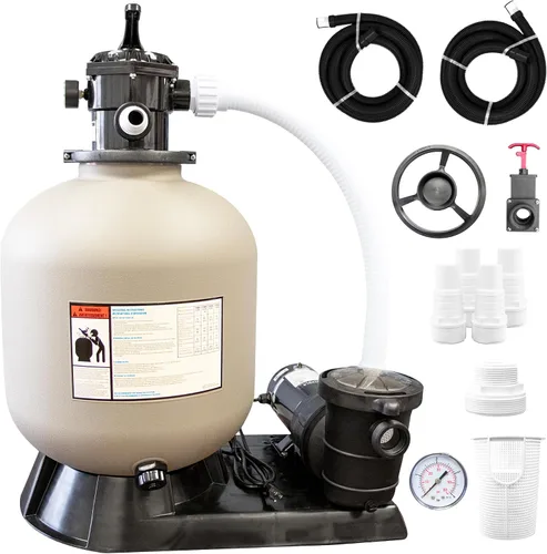 Vista 13 de SWIMLINE HYDROTOOLS Sistema completo de filtro de arena, tanque de 12 pulgadas, para piscinas sobre el suelo de hasta 8,000 galones, bomba de una