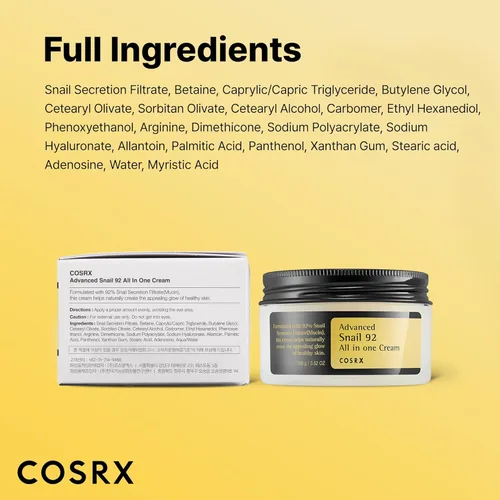 Vista 8 de [Cosrx] Advanced Snail 92 Todo en una crema 3.38 oz.