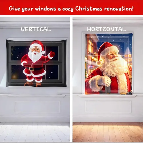 Vista 4 de Proyector trasero holográfico navideño de 50 x 89 pulgadas, pantalla de película con holograma, proyector trasero, para interiores y exteriores
