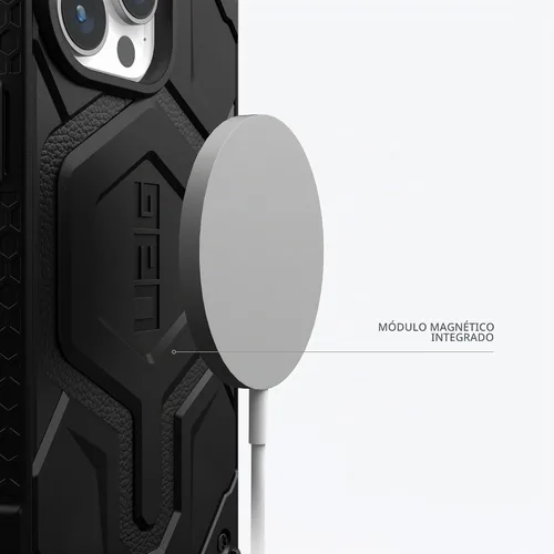 Vista 4 de URBAN ARMOR GEAR UAG Funda [Versión Actualizada] Compatible con Funda para iPhone 15 Pro de 6.1" Monarch Pro Negro Imán Integrado Compatible