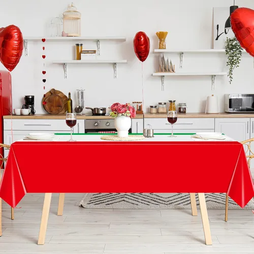 Vista 5 de Paquete de 3 manteles con bandera italiana, mantel de plástico desechable con temática italiana, mantel rectangular italiano para reuniones