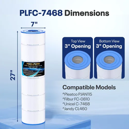 Vista 3 de POOLPURE El filtro C-7468 reemplaza a Jandy CL 460, CV460, PJAN115, Ultral-A9, Unicel C-7468, Filbur FC-0810, Excel Filters XLS-705, FC-6410