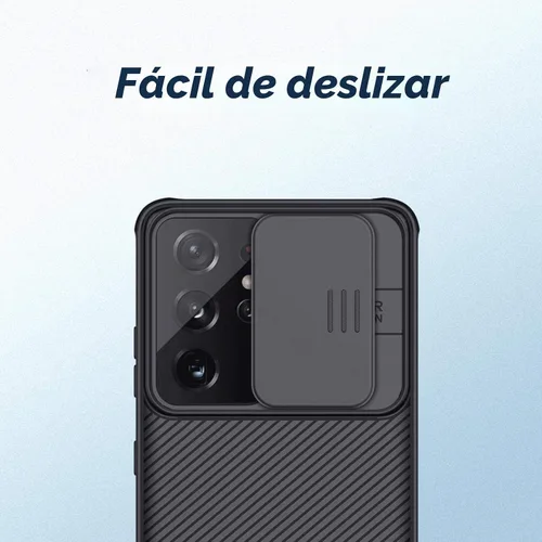Vista 4 de IMLUCKIES Funda para Samsung Galaxy S21 Ultra con cubierta de la cámara, parte trasera de PC dura y parachoques suave, protector y ajuste delgado