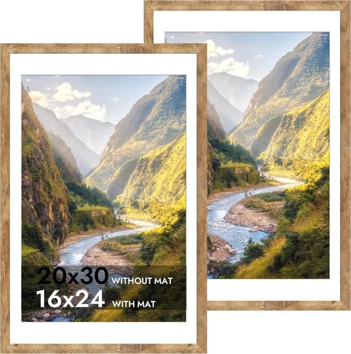 Vista 56 de iRahmen - Juego de 2 marcos de fotos de 4 x 6, marco de madera negro con cristal de alta definición, para mostrar fotografías de 3.5 x 5