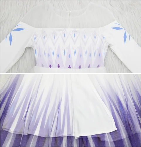 Vista 4 de LZH Vestido de princesa para niñas pequeñas, trajes de manga larga y accesorios