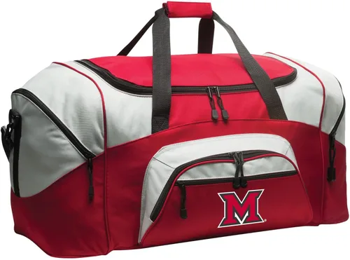 Vista 7 de Bolsa de lona grande Miami RedHawks de Miami University Maleta para viajes o Miami of Ohio Sports Gear Bag, Negro -, Bolsa de lona Miami of Ohio