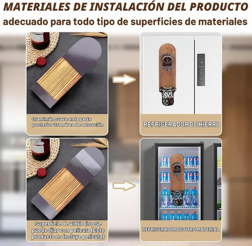 Vista 4 de Abrebotellas de cerveza de madera montado en la pared con colector de red Abridor 3