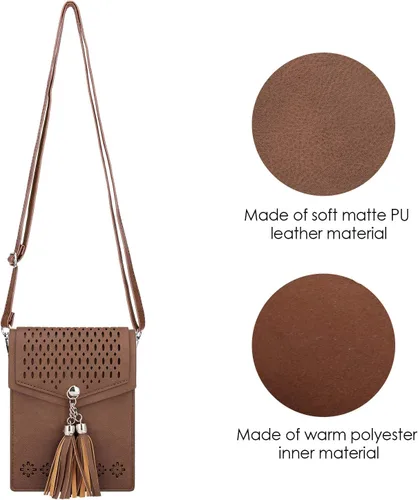 Vista 4 de seOSTO Womens Small Crossbody Bag For Woman, Tassel Wallet PurseGifts For Teenage Girls