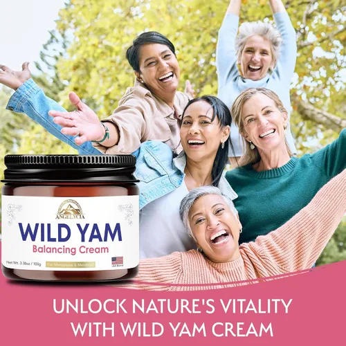 Vista 5 de ANGELYCIA Crema orgánica de ñame silvestre para el equilibrio hormonal, apoyo natural para la menopausia, la perimenopausia y el alivio del síndrome