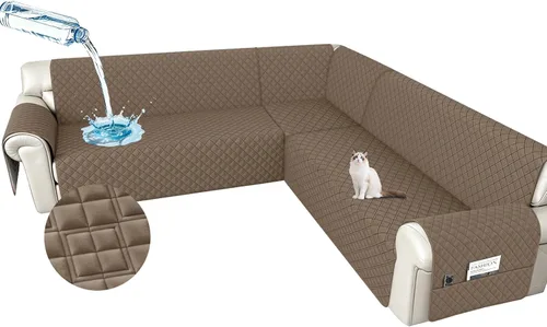 Vista 20 de Arfntevss Fundas impermeables para sofá modular en forma de L, lavable, de terciopelo, para sofá seccional, antideslizante, fundas de esquina
