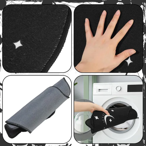 Vista 6 de Harloon Tapete gótico de baño de 3 piezas de 16 x 32 pulgadas, espeluznante, tapete gótico de baño, tapete de baño gótico de terror, decoración