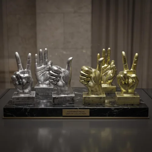 Vista 7 de Nice purchase Estatuas de escritorio con gestos de mano, escultura de dedos, decoración creativa para el hogar, sala de estar, estante