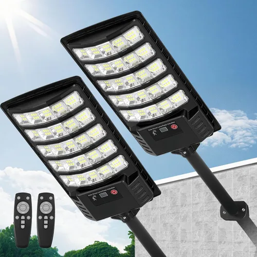 Vista 7 de FOWSEEK Farolas solares para exteriores, paquete de 2 unidades, 6500 K, luces solares para exteriores, impermeables, con sensor de movimiento