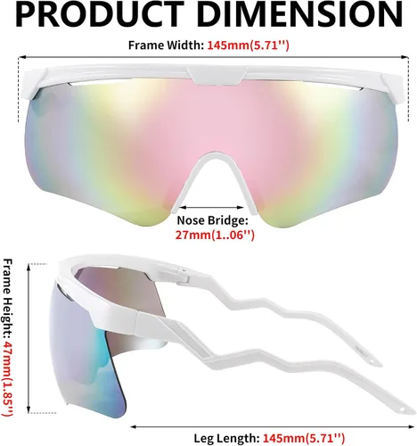 Vista 5 de FEISEDY Gafas de sol para hombres y mujeres, polarizadas grandes retro sin montura TR90 marco para béisbol, ciclismo, deportes B4073
