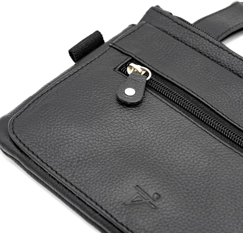 Vista 8 de Riñonera de motociclista de cuero real para hombre, bolsa de cintura de piel con lazo para la cintura, se convierte en bolso cruzado, con trabillas