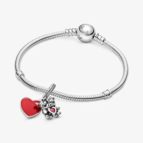 Vista 7 de TopLAD Dije de amor de ratón para pulseras de plata 925 DIY joyería de moda, Plata, plateado