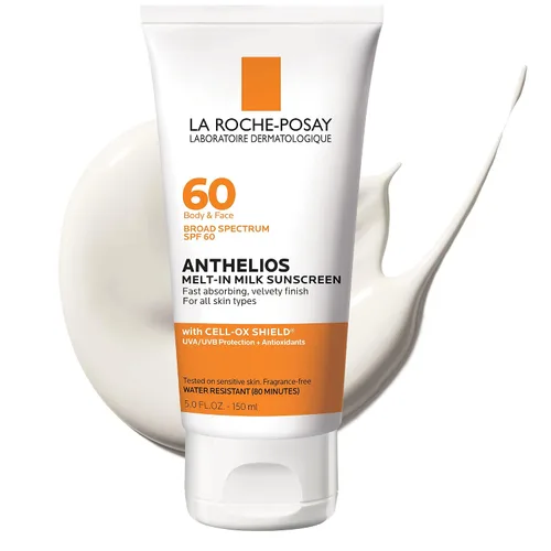 Vista 9 de La Roche-Posay Anthelios Melt-In Milk Protector solar SPF 60, protector solar para cuerpo y cara, amplio espectro SPF + antioxidantes, sin aceite