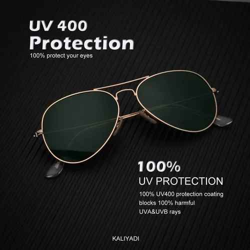Vista 3 de KALIYADI - Lentes de sol clásicos estilo aviador para hombres y mujeres, lentes de sol para conducir, lentes polarizados, con bloqueo de luz