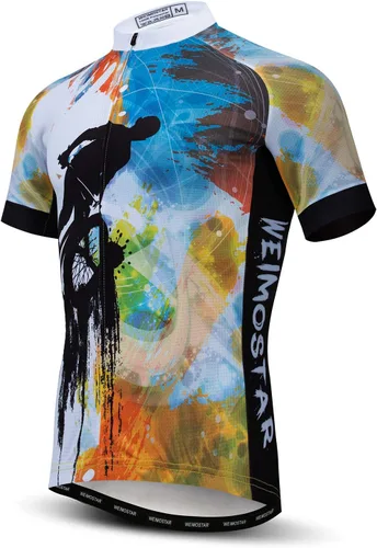 Vista 47 de Camisetas de ciclismo para hombre, camiseta de ciclismo de montaña, manga corta, transpirable, camisetas de ciclismo de secado rápido