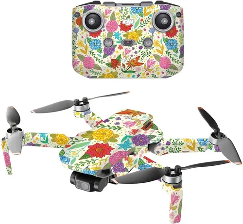 Vista 13 de MightySkins - Compatible con DJI Mini 2 Dron portátil - Blue Petals Funda protectora de vinilo duradera y única Fácil de aplicar, quitar