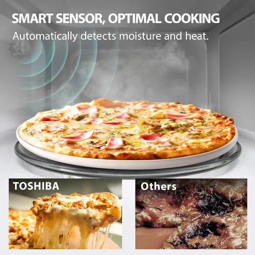 Vista 2 de TOSHIBA ML2-EM12EA(BS) - Horno microondas de sobremesa con diseño elegante como elemento esencial de cocina, sensor inteligente, modo ecológico