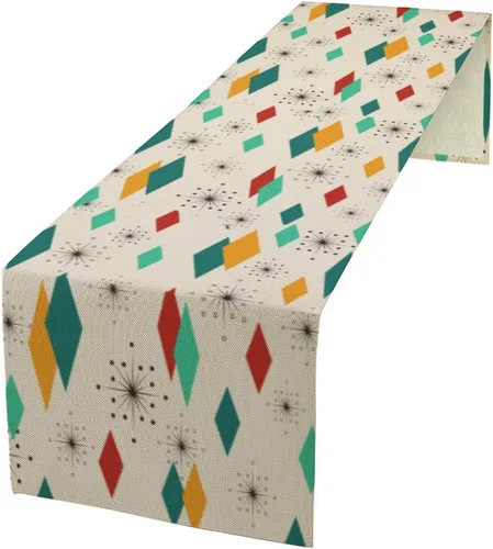 Vista 25 de Camino de mesa con estampado de piel de vaca, lino y algodón, rústico, estilo occidental, color negro, marrón, piel de vaca, para decoración