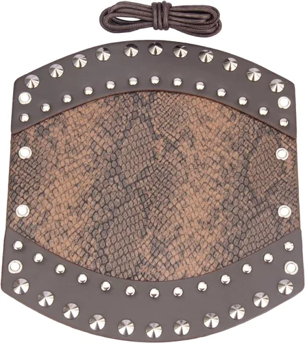 Vista 9 de Jeilwiy Pulsera de guante de cuero, brazaletes medievales, muñequera vikinga, caballero LARP, brazos vikingos, disfraz renacentista
