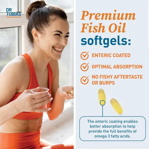 Vista 6 de Dr. Tobias Suplemento AKG y aceite de pescado Omega 3, apoya la energía celular y la salud general con AKG y Omega 3 de triple fuerza EPA y DHA, sin