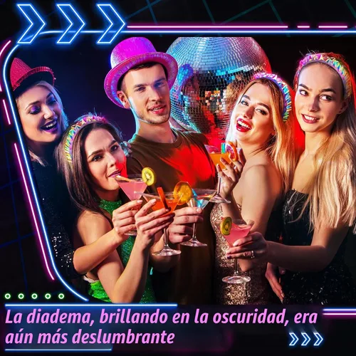 Vista 7 de Tigeen - 4 diademas iluminadas con luces LED para recuerdos de fiesta