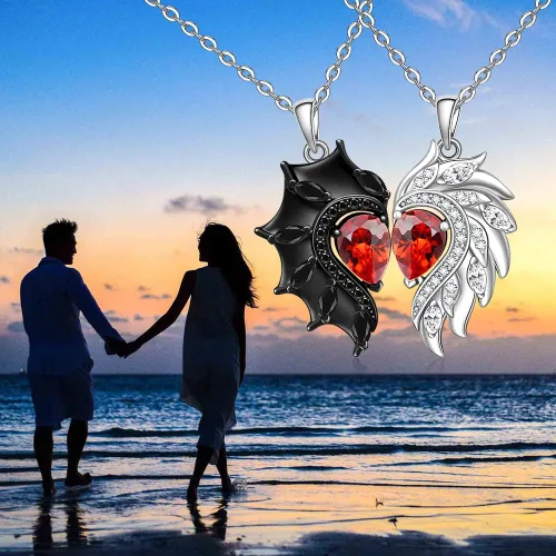 Vista 4 de Collar Yin Yang con árbol de la vida a juego para parejas, gato, sol y luna, colgante de Yin Yang, árbol genealógico, regalos de YinYang