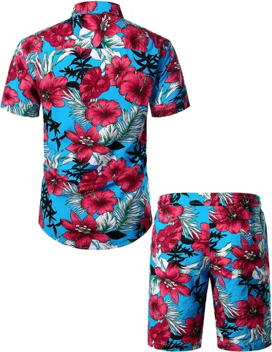 Vista 3 de Jogal - Camisa hawaiana de manga corta con botones para hombre