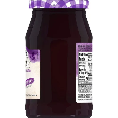 Vista 5 de Smucker's Jalea de uva Concord baja en azúcar frascos de 15.5 onzas (paquete de 3)