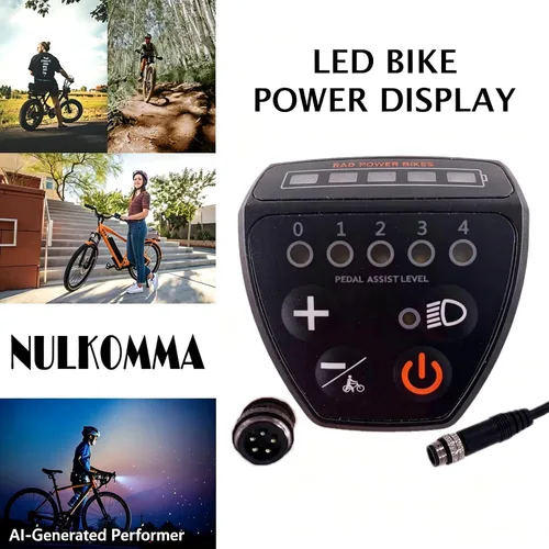 Vista 6 de Medidor de pantalla LED universal eléctrica para bicicleta 24 V 36 V 48 V Ciclismo Computadora Ebike Pantalla LED Panel de control con 5 p macho