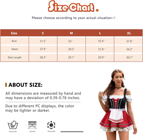 Vista 6 de Oktoberfest Beer Maid Outfit 2 Pieces Hallween Costumes Cosplay Dress German Beer October Festival Costume for Women