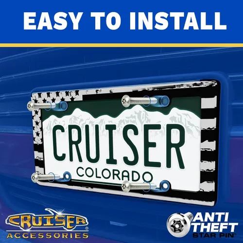 Vista 3 de Cruiser Accessories 22230 Marco para placa de coche con alambre de púas II, cromado, 1 marco