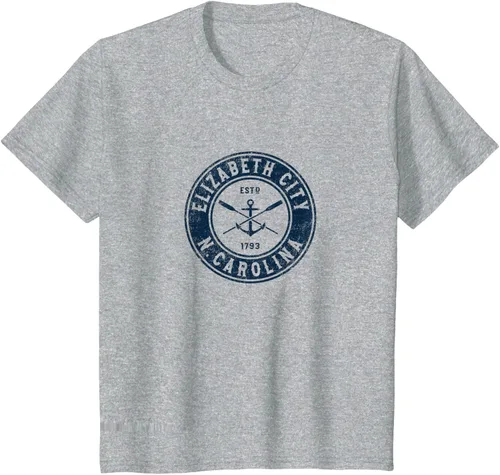 Vista 4 de Elizabeth City North Carolina NC Vintage Boat Anchor & Oars Camiseta