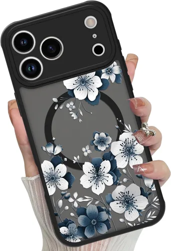 Vista 28 de Funda magnética para iPhone 17 Pro [compatible con MagSafe], bonita funda de moda con estampado de leopardo negro, translúcida, mate, parte trasera