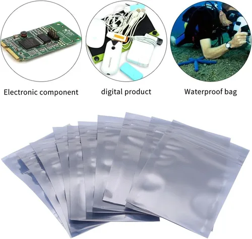 Vista 8 de Bolsa antiestática, 100 unids/set 2.4x3.5 in antiestática resellable Ziplock bolsa de almacenamiento para accesorios electrónicos