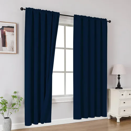Vista 29 de CUCRAF Cortinas Opacas Beige de 45 Pulgadas, con Aislamiento Térmico Reductor de Ruido con Bolsillo para Barra, Cortinas de Ventana para Dormitorio