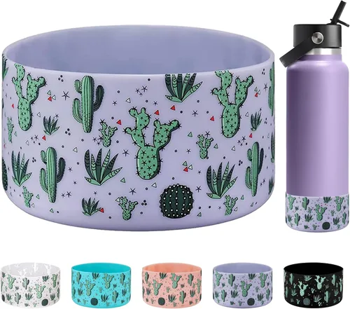 Vista 17 de WK IEASON Funda protectora de silicón base para botella de Hydro Flask de boca ancha/boca estándar, protector de fondo de silicón antideslizante