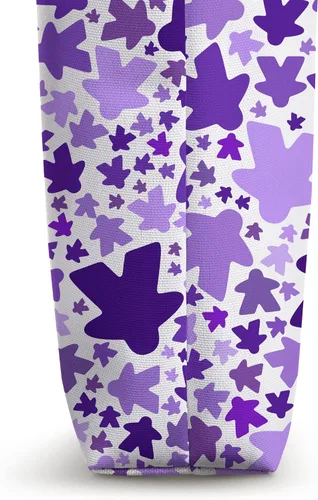 Vista 3 de Bolsa de mano con patrón Meeple púrpura
