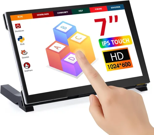 Vista 12 de ELECROW 7 Pulgadas 1024×600 Pantalla Táctil para Raspberry Pi: Pantalla LCD IPS de Toque Capacitivo, Mini Monitor Portátil Compatible con Raspberry
