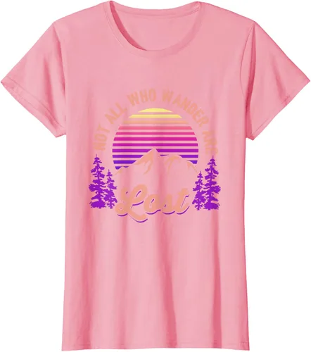 Vista 11 de Not All Who Wander Are Lost Vintage Mountains - Camiseta de senderismo, Negro, S