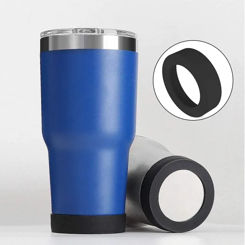Vista 2 de 4 posavasos de silicona antideslizantes ecológicos para vaso de 20 oz, 30 oz (4 colores (BK+BN+GN+BU) 2.756 in)