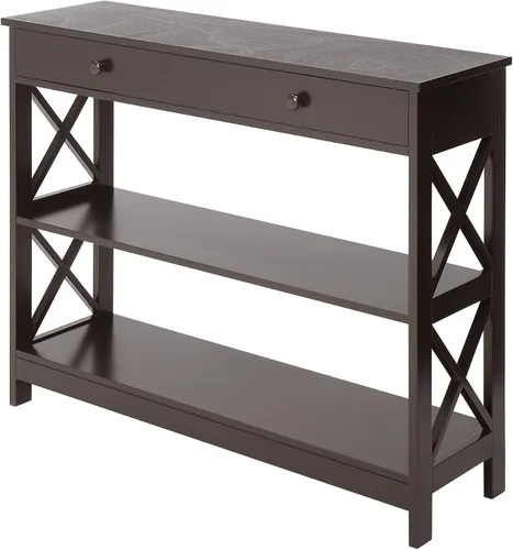 Vista 10 de Convenience Concepts - Mesa auxiliar con 1 cajón, color blanco, colección Oxford