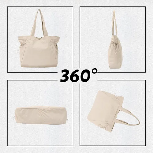 Vista 5 de Bolsa grande para mujer, bolsa de hombro ligera para viajes, playa, entrenamiento, compras