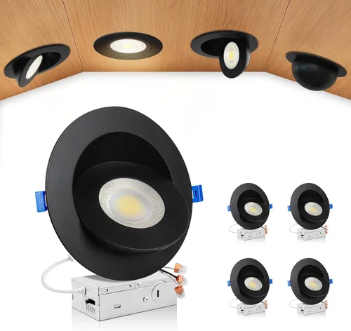 Vista 15 de zouzai Mini luz LED de cardán ajustable de 2 pulgadas, 5CCT seleccionable, rotación de 360° e inclinación de 90° para iluminación precisa Blanco